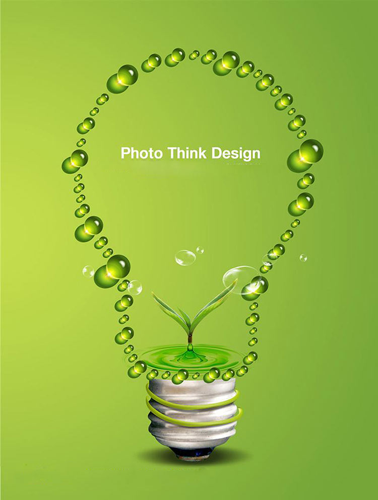节约能源绿色灯泡环保公益广告海报