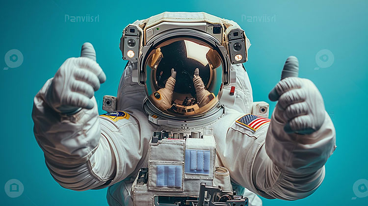宇航员竖起大拇指