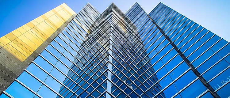 蓝色建筑高楼大厦图片