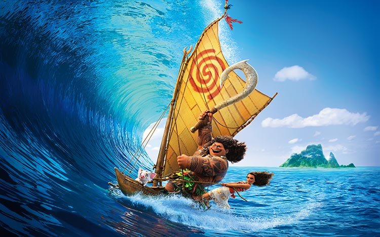 海洋奇缘 Moana 莫亚娜 毛伊 大海 海浪 帆船 高清图片