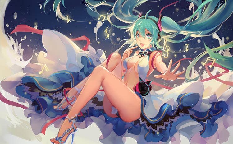 初音未来Miku牛乳恋5k动漫背景