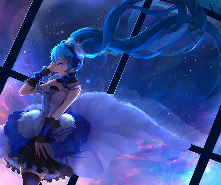 初音未来MIKU唯美梦幻背景